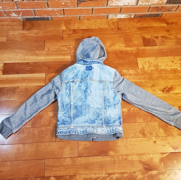 American Eagle Hoodie Jean Jacket 100% Cotton - Picture 2 of 5